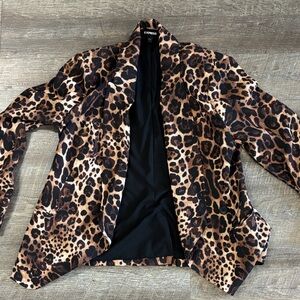 Express Leopard Print Blazer in Brown and Black